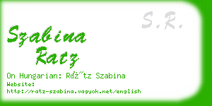 szabina ratz business card